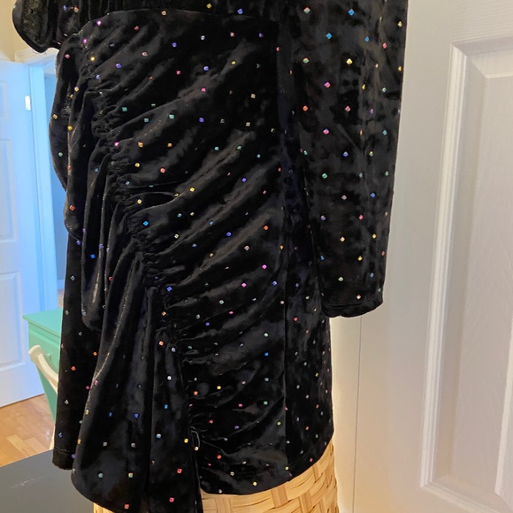 NWOT Topshop Petite Black Velvet Open-Back Dress, Petite size 8 - Picture 8 of 16